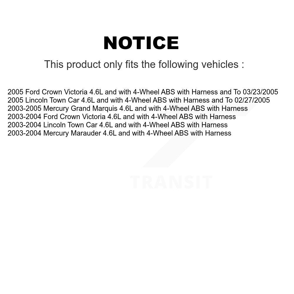 Front ABS Wheel Speed Sensor SEN-2ABS0480 For Mercury Lincoln Town Car Grand Marquis Ford Crown