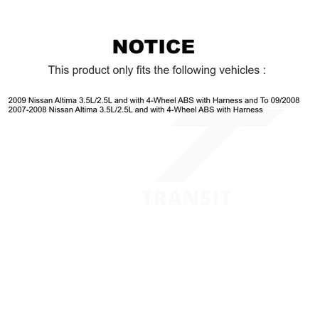 Rear ABS Wheel Speed Sensor SEN-2ABS0501 For Nissan Altima 3.5L 2.5L with 4-Wheel