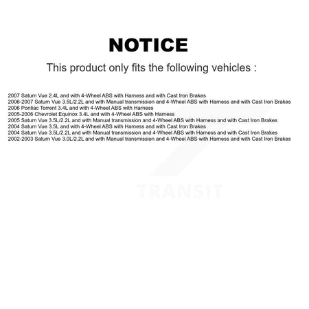 Front ABS Wheel Speed Sensor SEN-2ABS0531 For Saturn Vue Chevrolet Equinox Pontiac Torrent