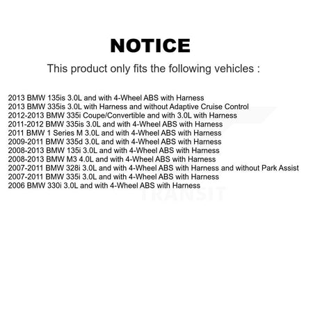 Rear ABS Wheel Speed Sensor SEN-2ABS0556 For BMW 328i 335i M3 135i 330i 335is 335d 1 Series M 135is