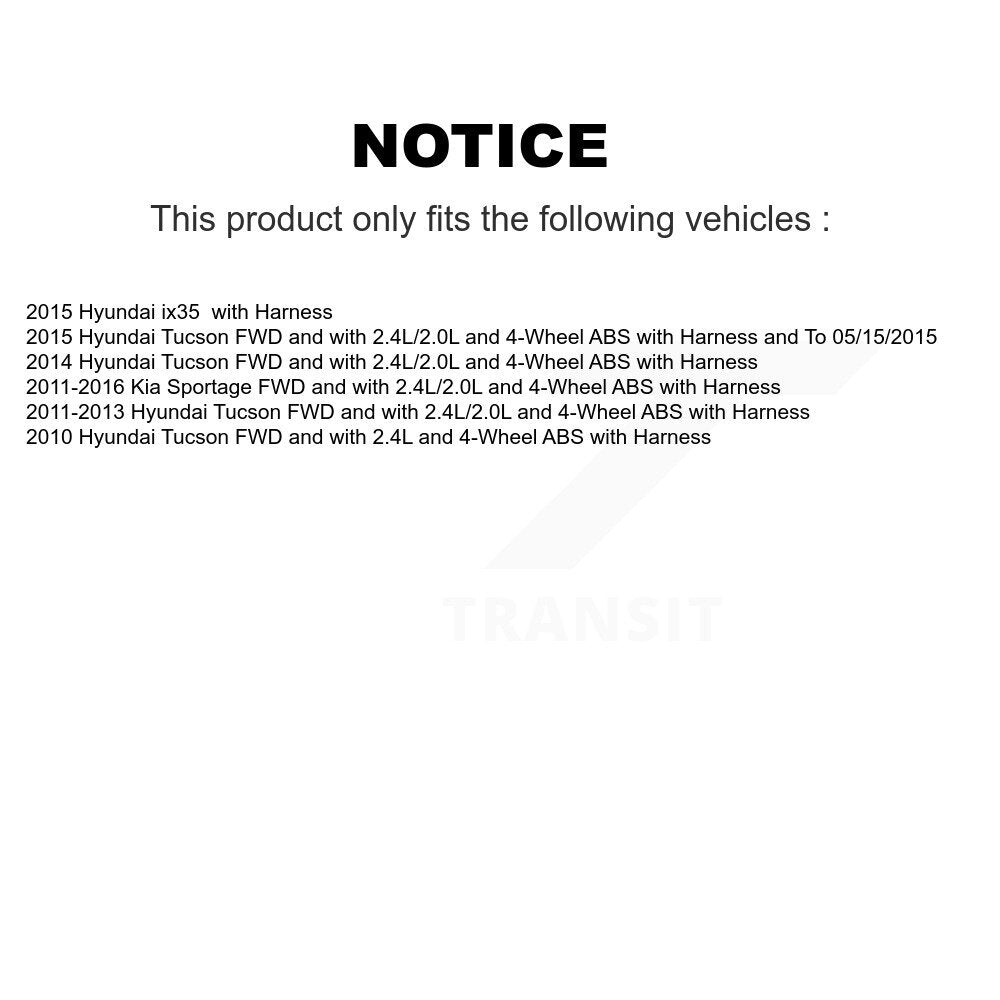 Rear Right ABS Wheel Speed Sensor SEN-2ABS0580 For Hyundai Tucson Kia Sportage ix35