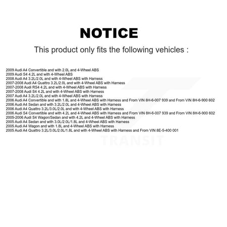 Rear Right ABS Wheel Speed Sensor SEN-2ABS0592 For Audi A4 Quattro S4 RS4