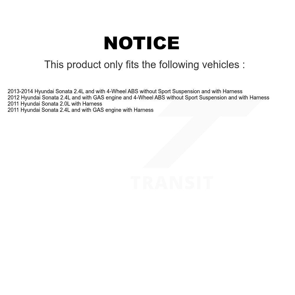 Front Right ABS Wheel Speed Sensor SEN-2ABS0609 For Hyundai Sonata