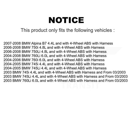 Rear ABS Wheel Speed Sensor SEN-2ABS0639 For BMW 750i 750Li 745i 745Li 760Li Alpina B7 760i