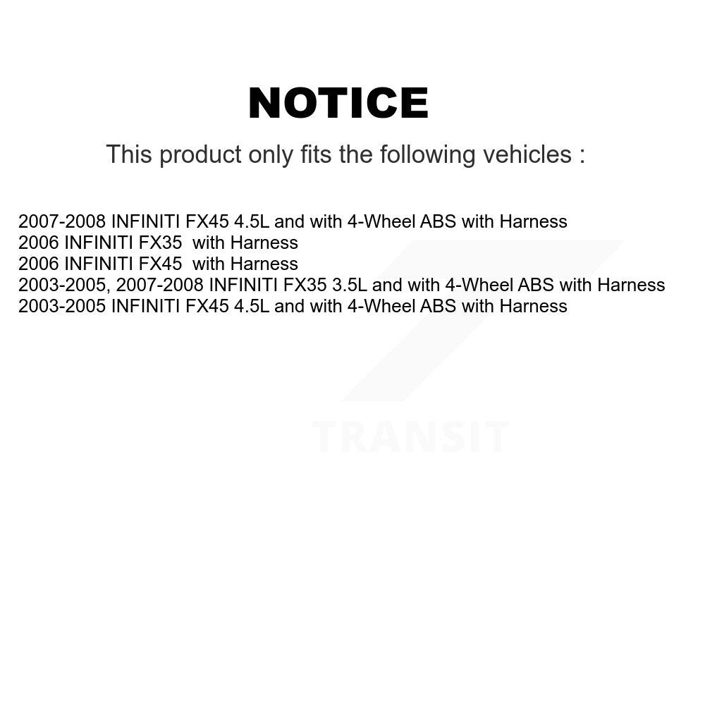 Rear ABS Wheel Speed Sensor SEN-2ABS0652 For INFINITI FX35 FX45 with Harness