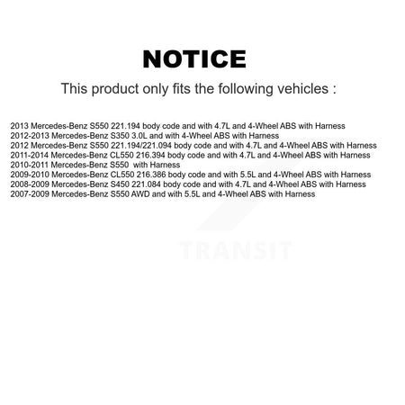 Front ABS Wheel Speed Sensor SEN-2ABS0698 For Mercedes-Benz S550 S450 S350 CL550 with Harness