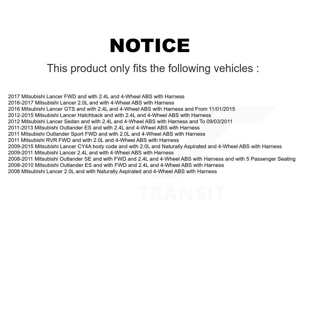 Rear Left ABS Wheel Speed Sensor SEN-2ABS0711 For Mitsubishi Lancer Outlander Sport RVR