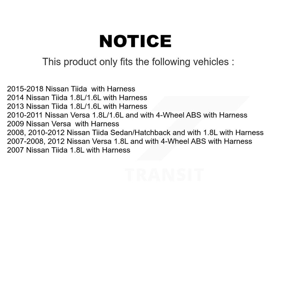 Rear Right ABS Wheel Speed Sensor SEN-2ABS0727 For Nissan Versa Tiida with Harness