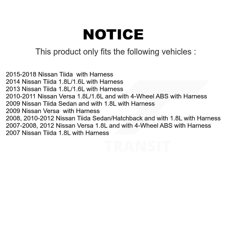 Rear Left ABS Wheel Speed Sensor SEN-2ABS0728 For Nissan Versa Tiida with Harness