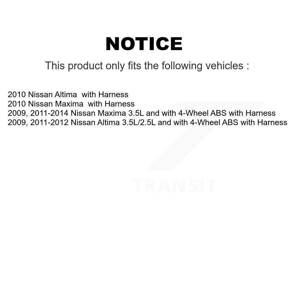 Rear Left ABS Wheel Speed Sensor SEN-2ABS0852 For Nissan Altima Maxima with Harness