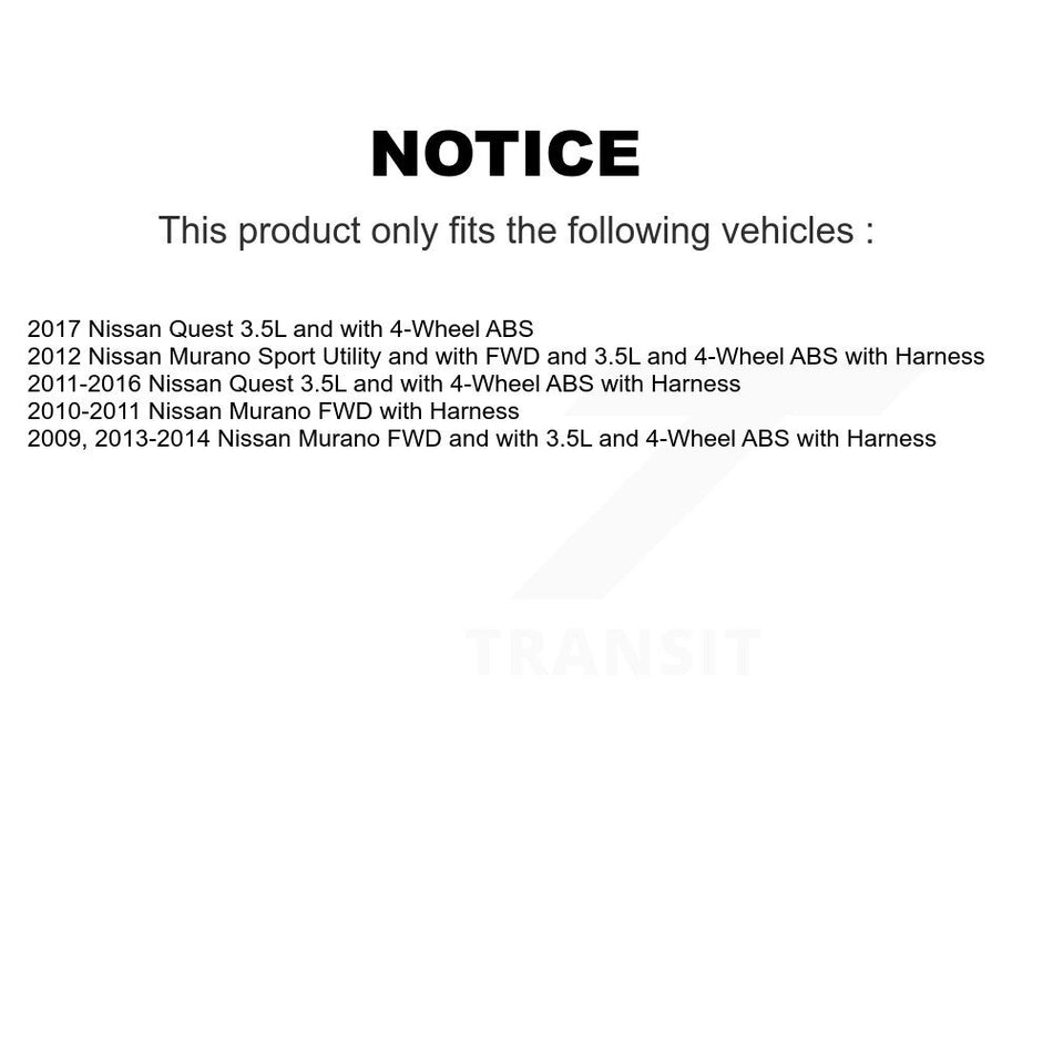 Rear ABS Wheel Speed Sensor SEN-2ABS0855 For Nissan Murano Quest