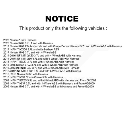Rear Right ABS Wheel Speed Sensor SEN-2ABS0895 For INFINITI G37 QX50 Nissan 370Z EX35 EX37 Q60 Z