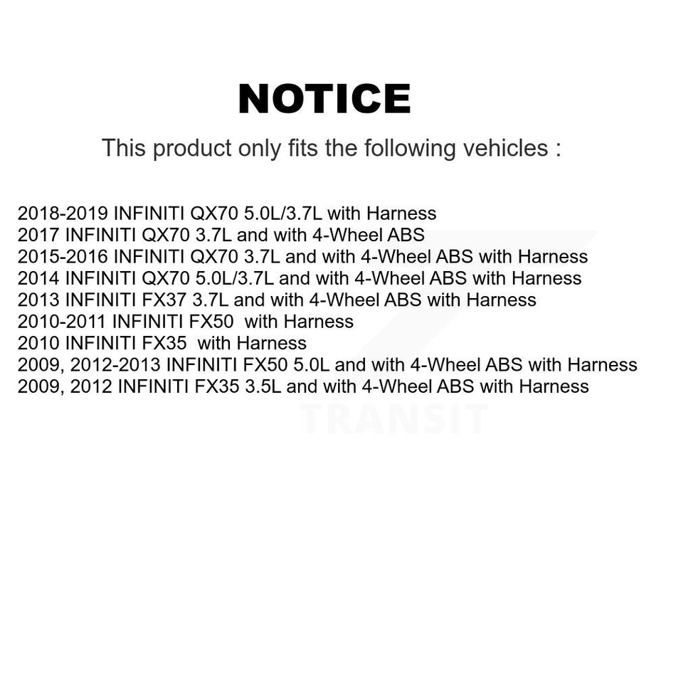 Rear Left ABS Wheel Speed Sensor SEN-2ABS0906 For INFINITI FX35 QX70 FX50 FX37