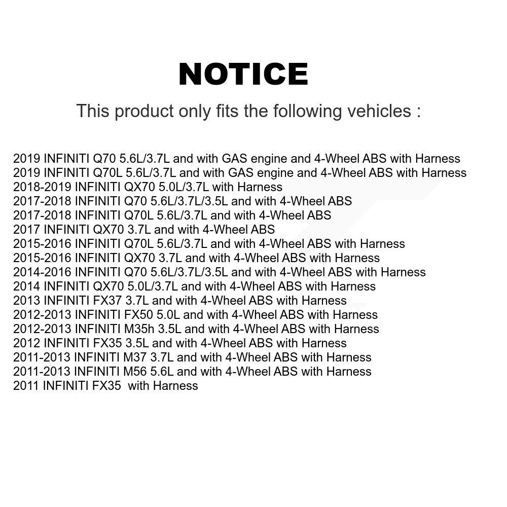 Rear ABS Wheel Speed Sensor SEN-2ABS0920 For INFINITI QX70 FX35 M37 FX37 Q70 Q70L M56 FX50 M35h