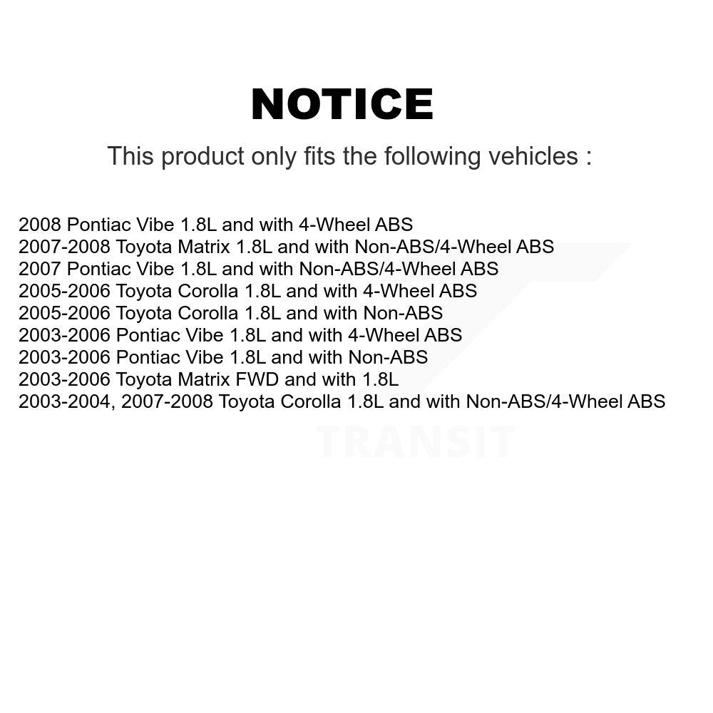 Rear ABS Wheel Speed Sensor Wiring Harness SEN-2ABS0938 For Toyota Corolla Matrix Pontiac Vibe