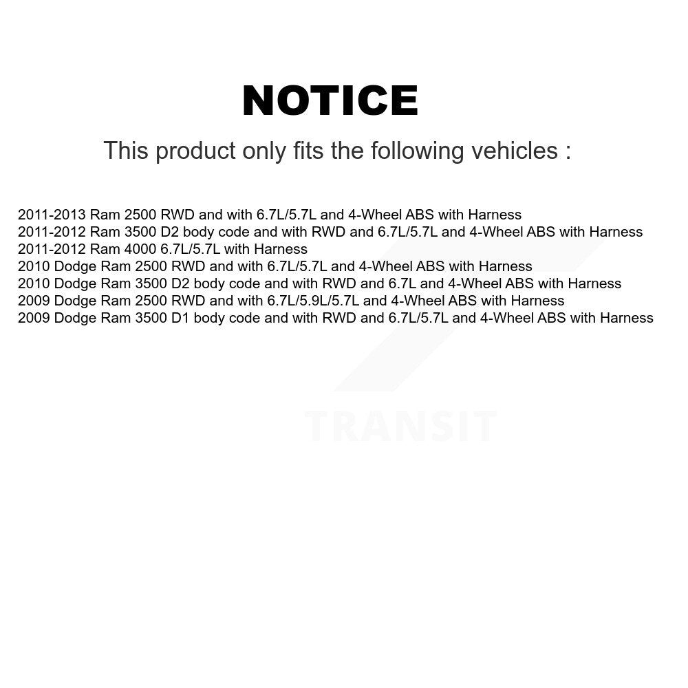 Front ABS Wheel Speed Sensor SEN-2ABS0943 For Ram 3500 2500 Dodge 4000 with Harness