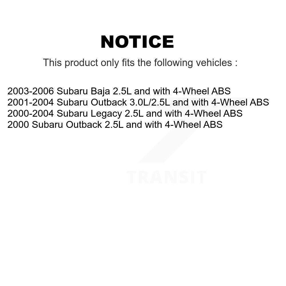 Rear Right ABS Wheel Speed Sensor SEN-2ABS1106 For Subaru Outback Legacy Baja