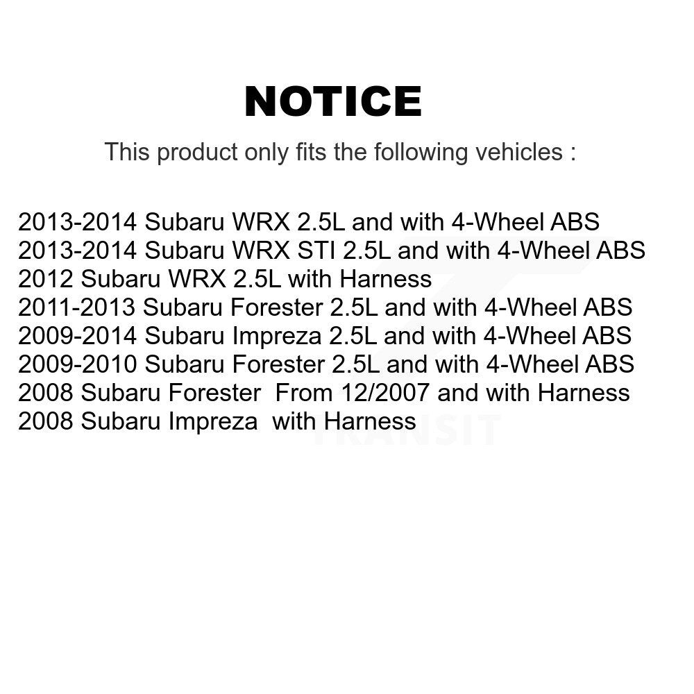 Front Left ABS Wheel Speed Sensor SEN-2ABS1110 For Subaru Impreza Forester WRX STI