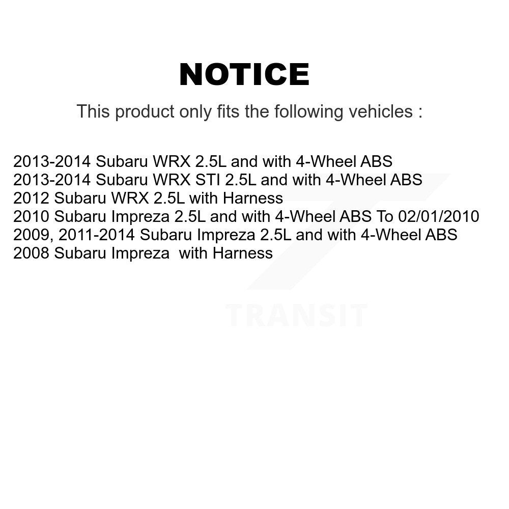 Rear Right ABS Wheel Speed Sensor SEN-2ABS1114 For Subaru Impreza WRX STI