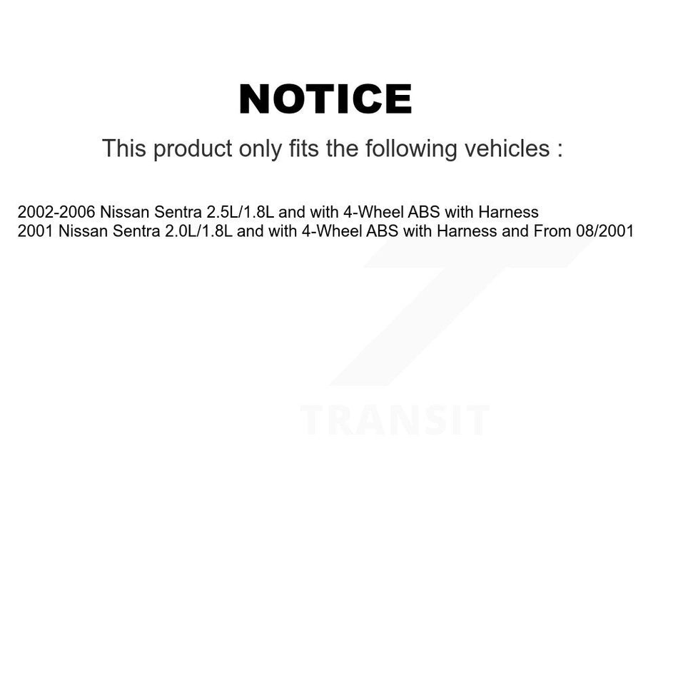 Front Left ABS Wheel Speed Sensor SEN-2ABS1136 For Nissan Sentra