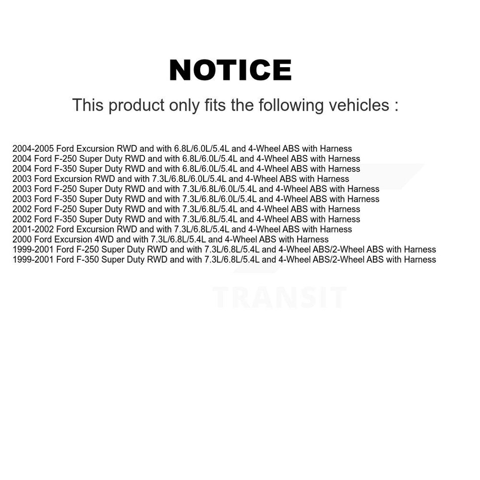 Front Left ABS Wheel Speed Sensor SEN-2ABS1150 For Ford F-350 Super Duty F-250 Excursion