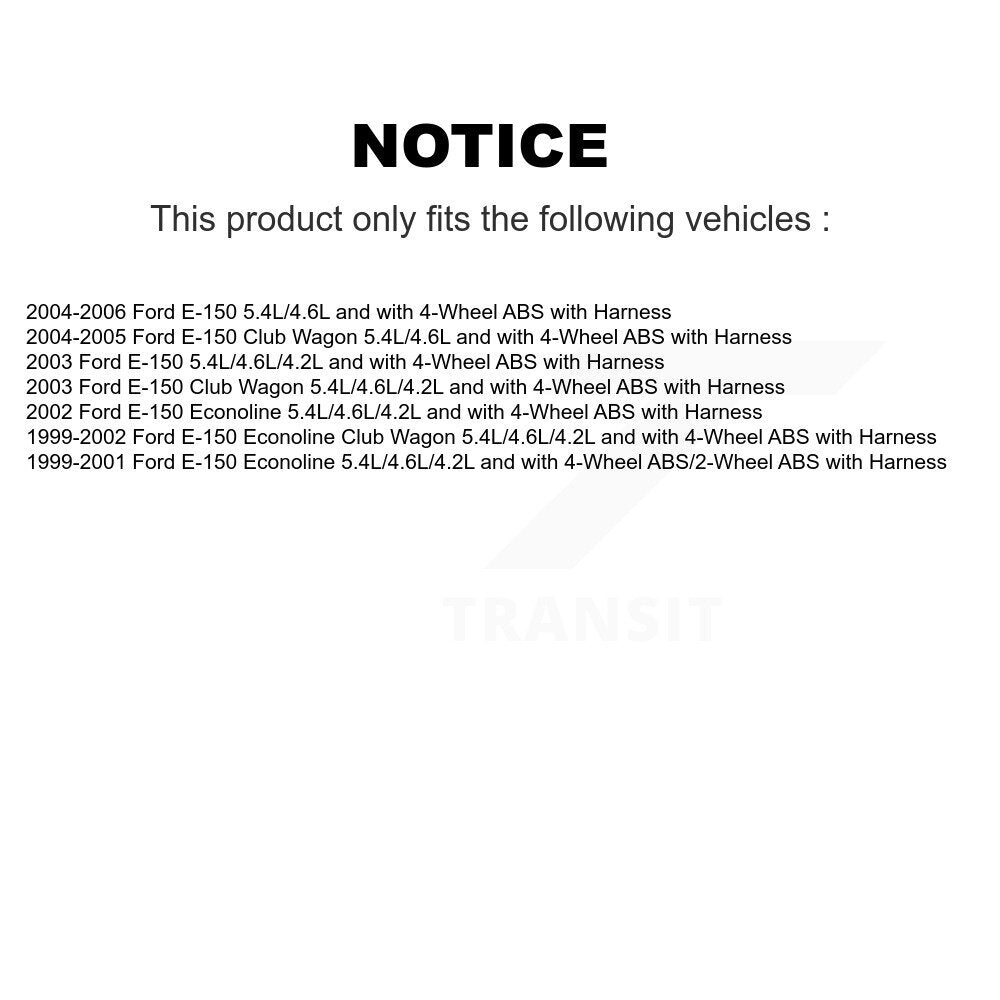 Front Left ABS Wheel Speed Sensor SEN-2ABS1228 For Ford E-150 Econoline Club Wagon with Harness
