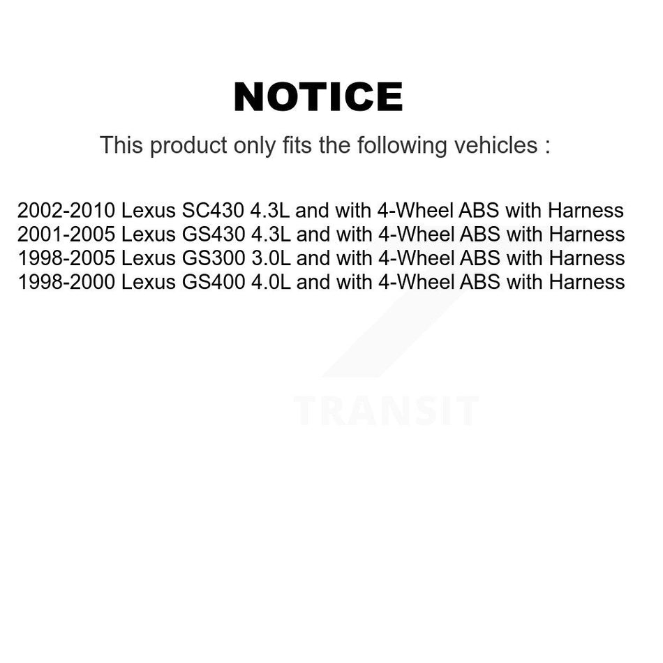 Front Right ABS Wheel Speed Sensor SEN-2ABS1250 For Lexus SC430 GS300 GS400 GS430 with Harness