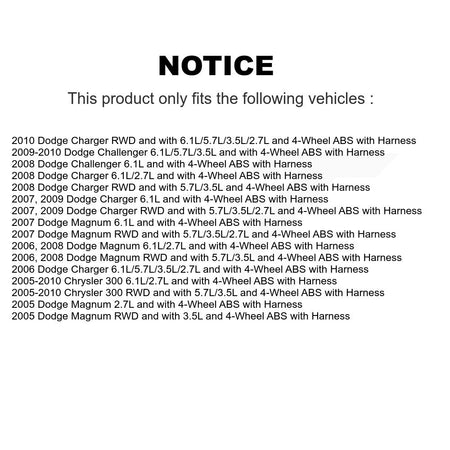 Front ABS Wheel Speed Sensor SEN-2ABS1279 For Dodge Chrysler 300 Charger Challenger Magnum