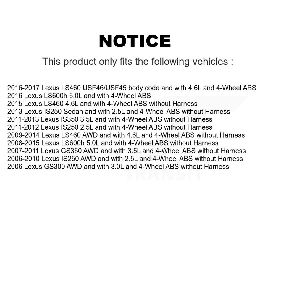Front Right ABS Wheel Speed Sensor SEN-2ABS1440 For Lexus IS250 GS350 LS460 IS350 GS300 LS600h
