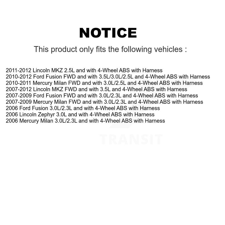 Rear Left ABS Wheel Speed Sensor SEN-2ABS1562 For Ford Fusion Lincoln MKZ Zephyr Mercury Milan