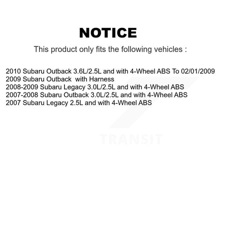 Rear Right ABS Wheel Speed Sensor SEN-2ABS1838 For Subaru Outback Legacy