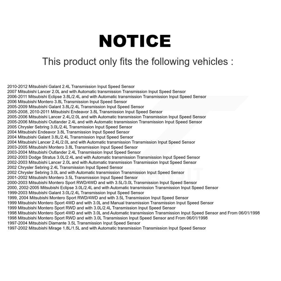 Vehicle Speed Sensor SEN-2ABS1901 For Mitsubishi Eclipse Chrysler Sebring Lancer Endeavor Outlander