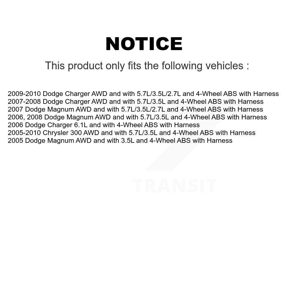 Rear Right ABS Wheel Speed Sensor SEN-2ABS2119 For Chrysler 300 Dodge Charger Magnum with Harness