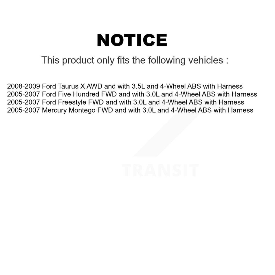 Rear Left ABS Wheel Speed Sensor SEN-2ABS2139 For Ford Five Hundred Freestyle Taurus X Mercury