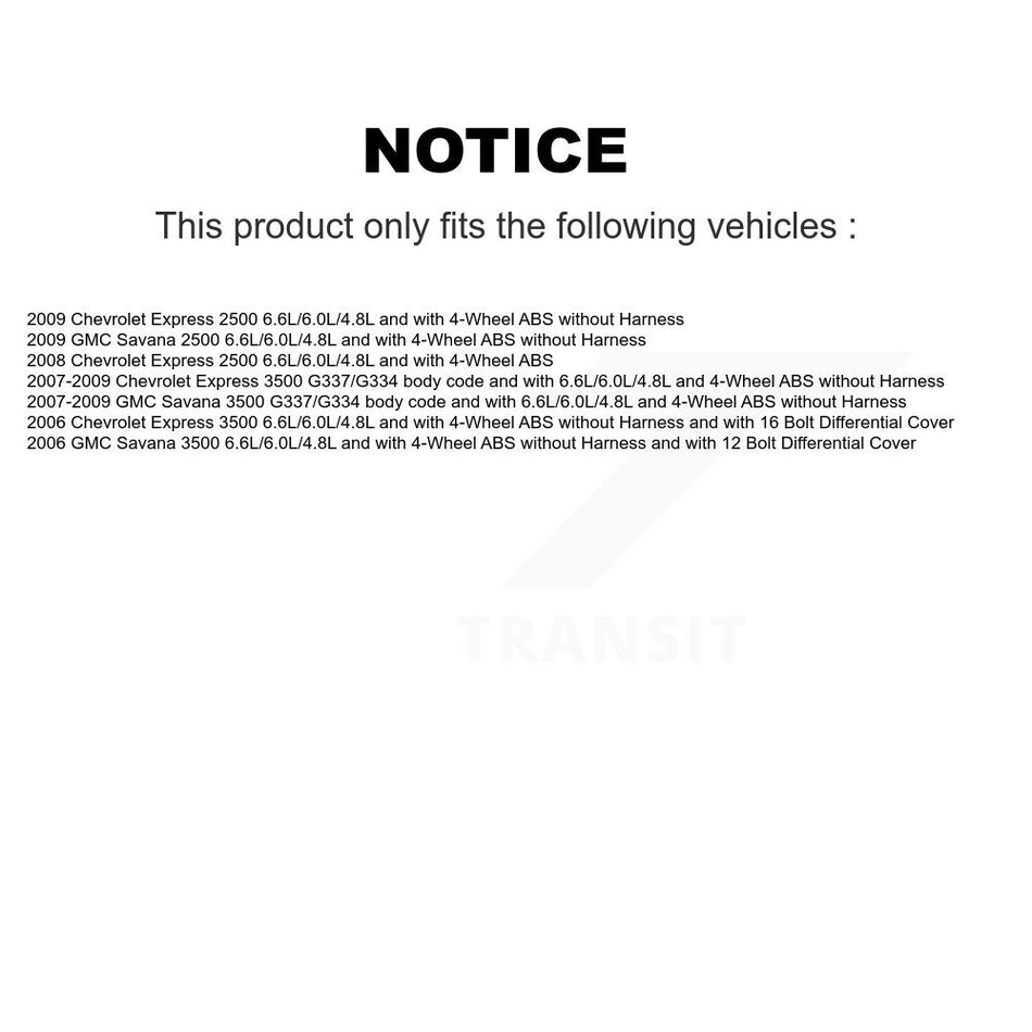 Rear ABS Wheel Speed Sensor SEN-2ABS2241 For Chevrolet Express 3500 GMC 2500 Savana
