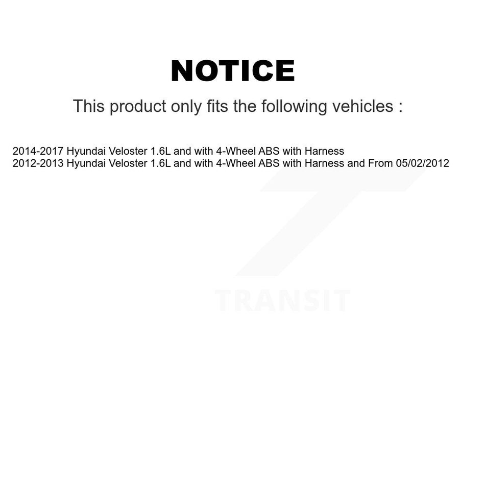 Front Left ABS Wheel Speed Sensor SEN-2ABS2422 For Hyundai Veloster 1.6L with 4-Wheel