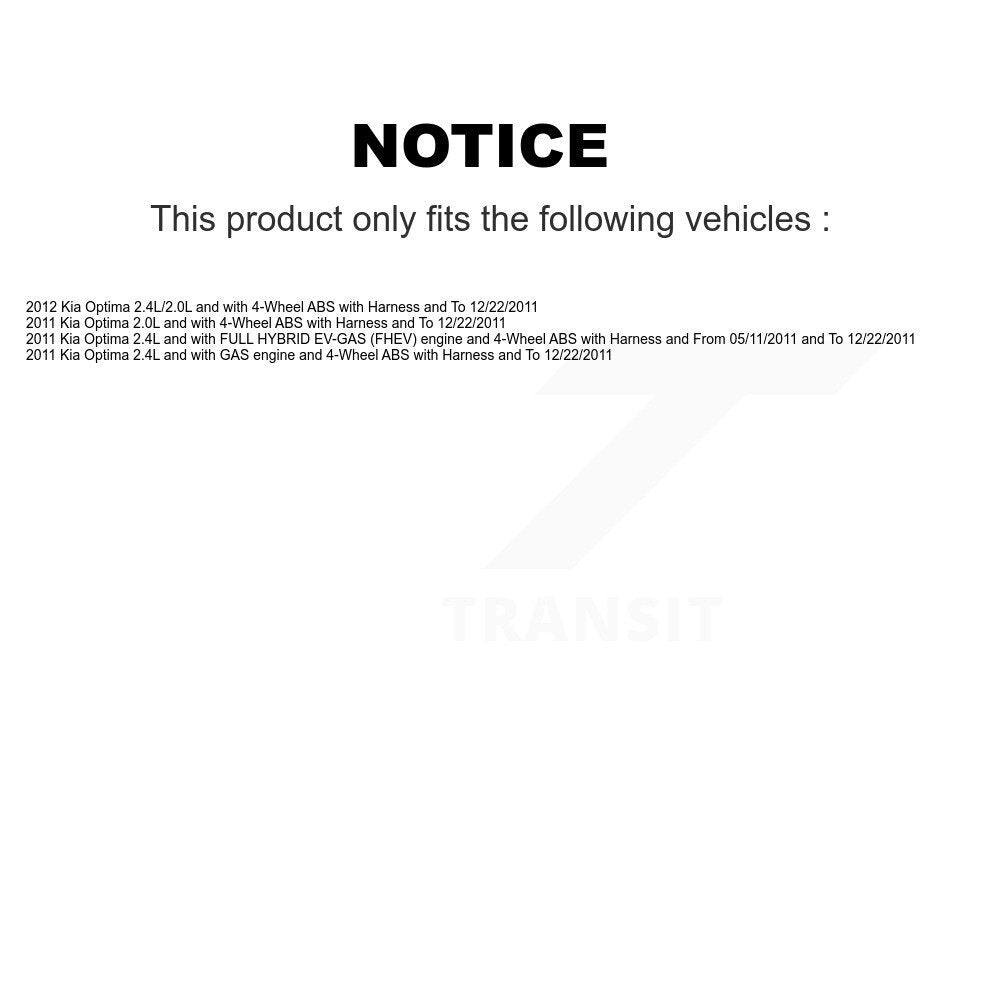 Front Right ABS Wheel Speed Sensor SEN-2ABS2425 For Kia Optima