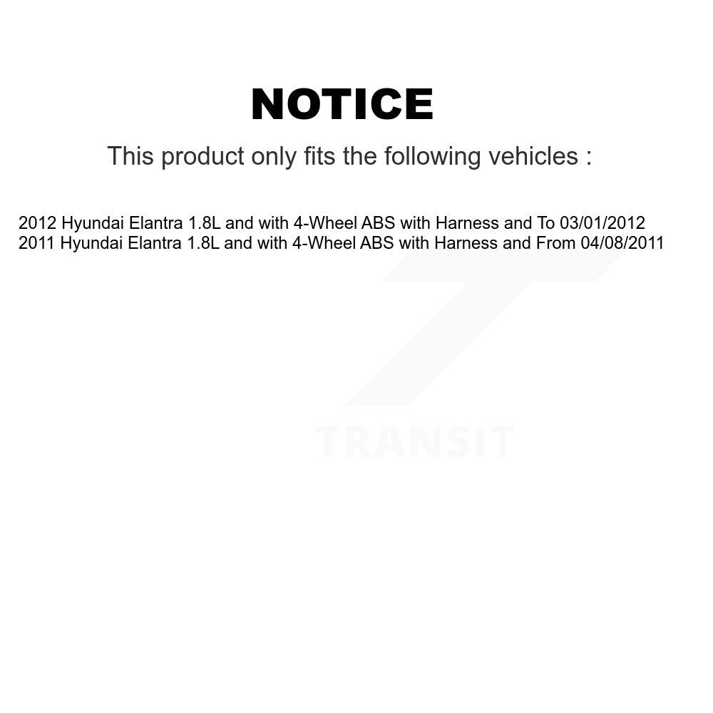 Front Right ABS Wheel Speed Sensor SEN-2ABS2429 For Hyundai Elantra 1.8L with 4-Wheel