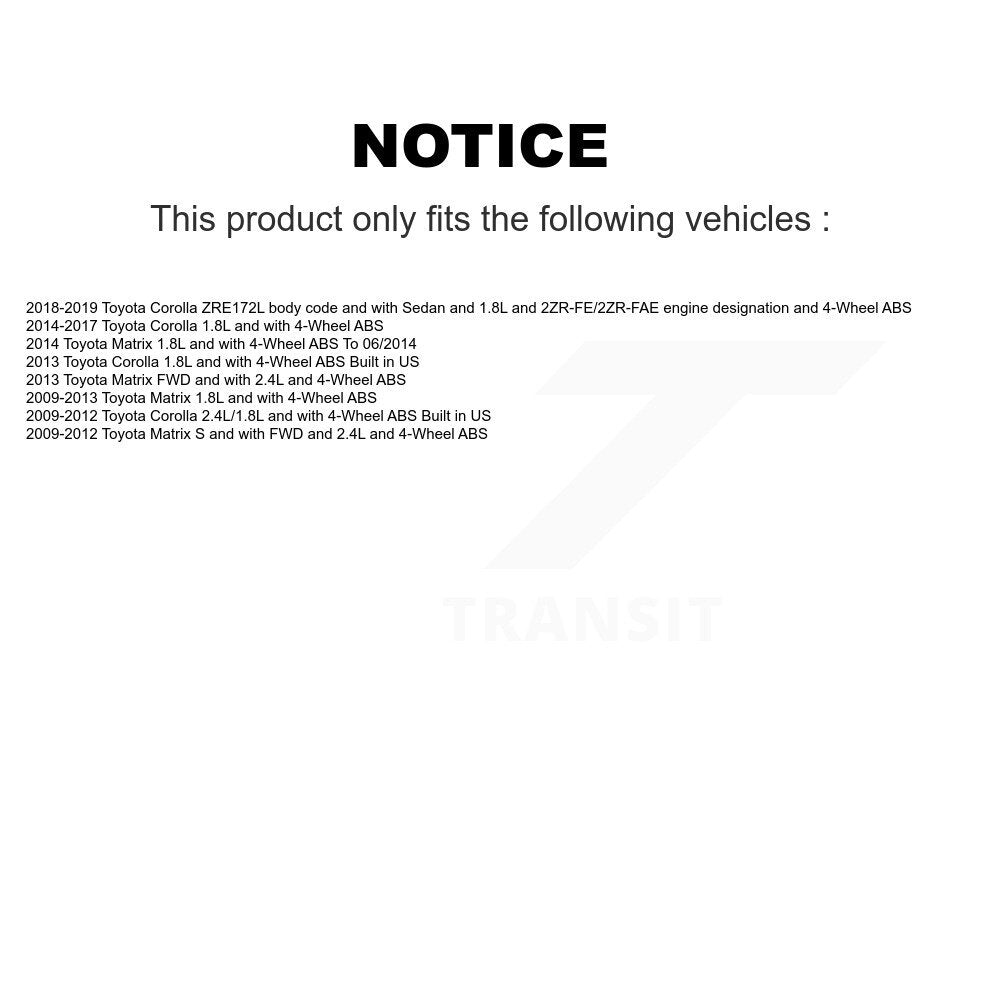 Rear Right ABS Wheel Speed Sensor Wiring Harness SEN-2ABS2479 For Toyota Corolla Matrix