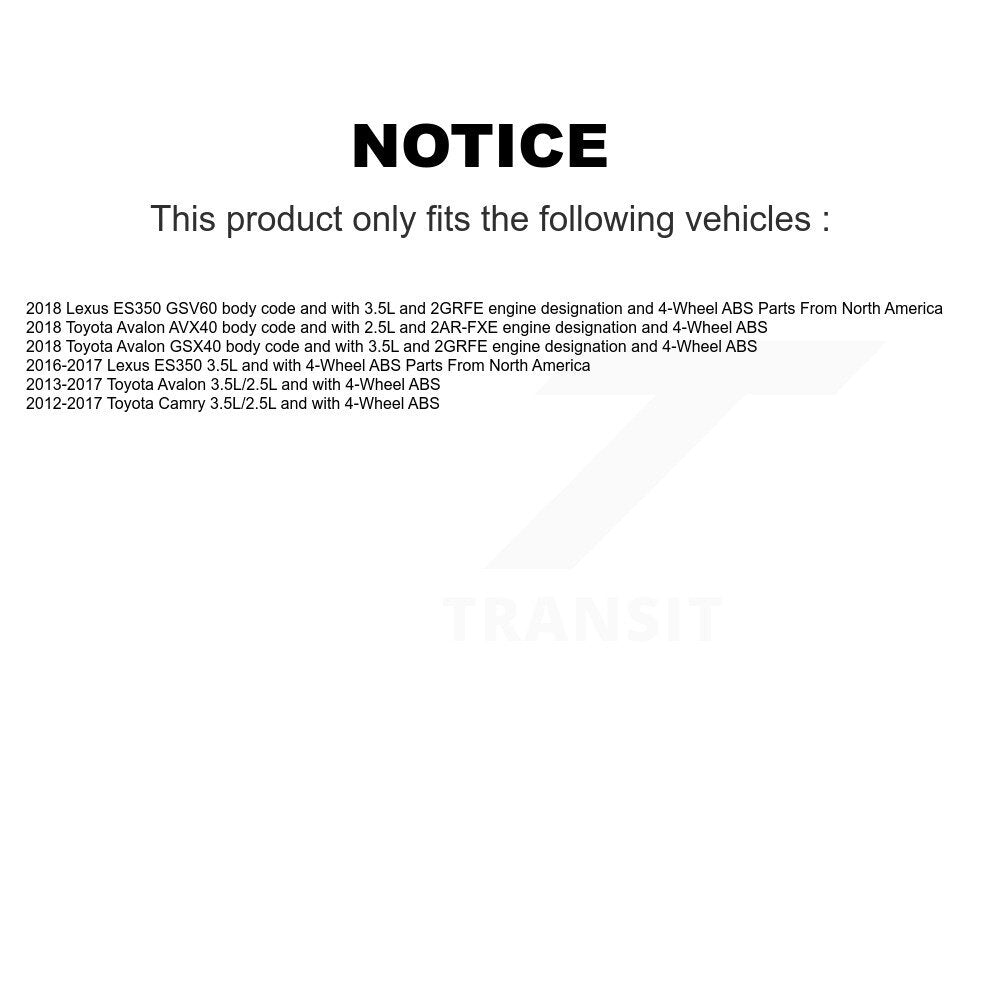 Rear Right ABS Wheel Speed Sensor Wiring Harness SEN-2ABS2498 For Toyota Camry Lexus ES350 Avalon