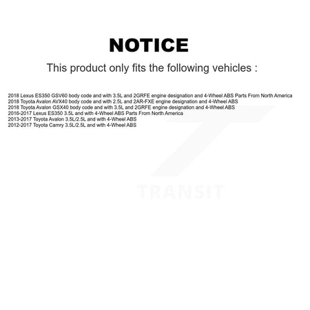 Rear Right ABS Wheel Speed Sensor Wiring Harness SEN-2ABS2498 For Toyota Camry Lexus ES350 Avalon