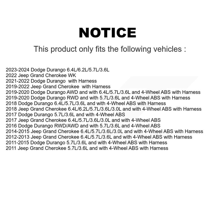Rear ABS Wheel Speed Sensor SEN-2ABS2507 For Jeep Grand Cherokee Dodge Durango WK