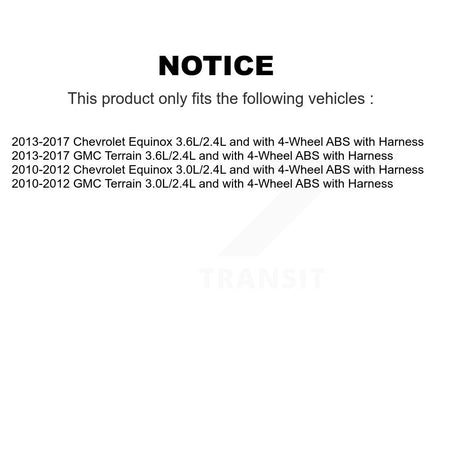 Front Left ABS Wheel Speed Sensor SEN-2ABS2531 For Chevrolet Equinox GMC Terrain with Harness