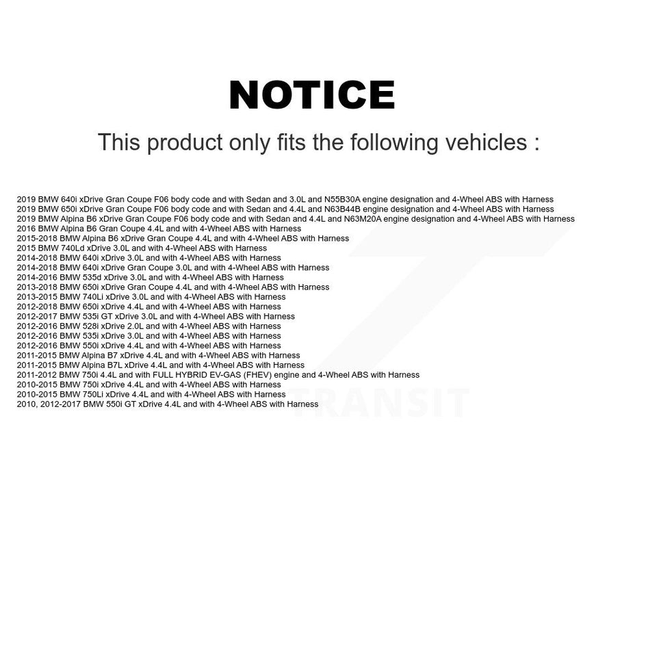 Front ABS Wheel Speed Sensor SEN-2ABS2540 For BMW 528i xDrive 535i 750i 535d 650i 750Li Gran Coupe