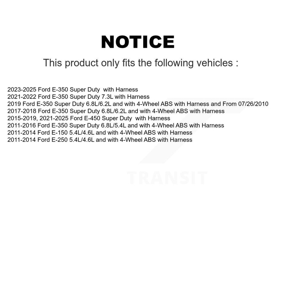Front Left ABS Wheel Speed Sensor SEN-2ABS2594 For Ford E-350 Super Duty E-250 E-450 E-150