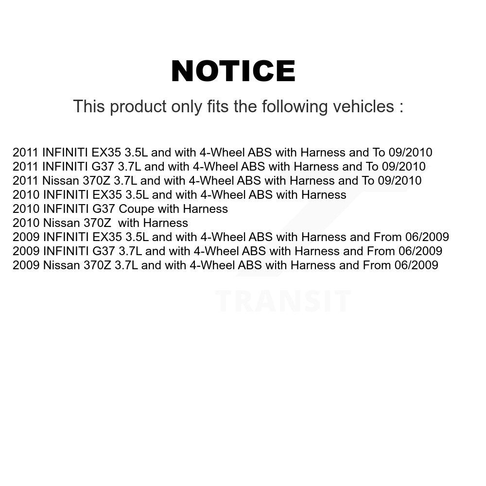 Rear Left ABS Wheel Speed Sensor SEN-2ABS2623 For INFINITI G37 EX35 Nissan 370Z