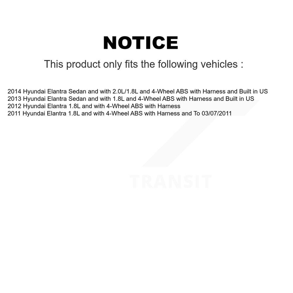 Rear Right ABS Wheel Speed Sensor SEN-2ABS2631 For Hyundai Elantra