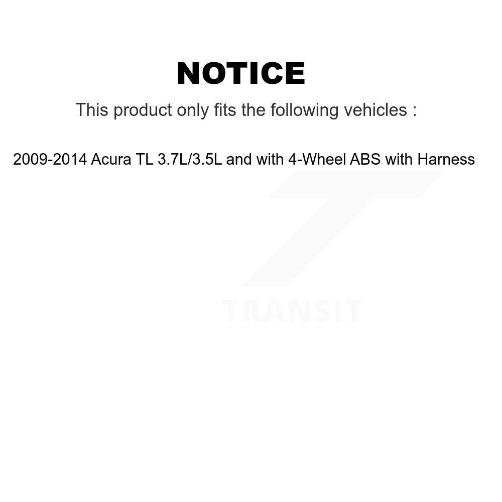 Front Left ABS Wheel Speed Sensor SEN-2ABS2658 For Acura TL 3.7L 3.5L with 4-Wheel Harness