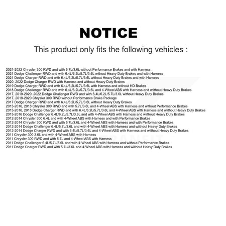 Rear Left ABS Wheel Speed Sensor SEN-2ABS2661 For Dodge Charger Chrysler 300 Challenger