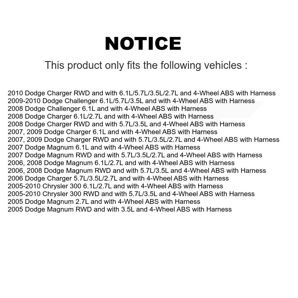 Rear Right ABS Wheel Speed Sensor SEN-2ABS2702 For Dodge Chrysler 300 Charger Challenger Magnum